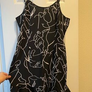 SHEIN Black and White Abstract Mini Dress